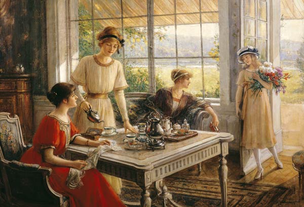 Women Taking Tea von Albert Lynch
