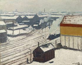 Gare Montparnasse im Schnee 1913