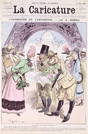 The Opening of the Universal Exhibition of 1889, from ''La Caricature'', 11th May 1889 von Albert Robida