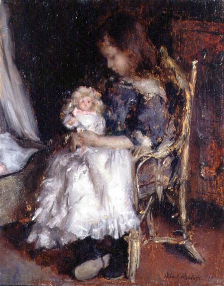 Girl Holding her Doll von Albert Roelofs