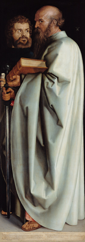 Die Vier Apostel, rechter Teil - Die Heiligen Markus und Paulus von Albrecht Dürer