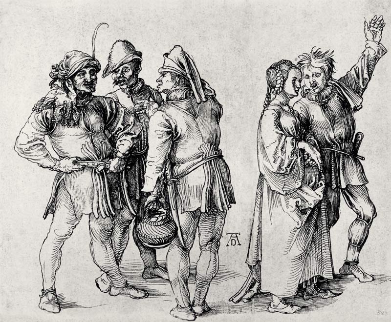 Marktbauern im Gespraech und junges Paar von Albrecht Dürer