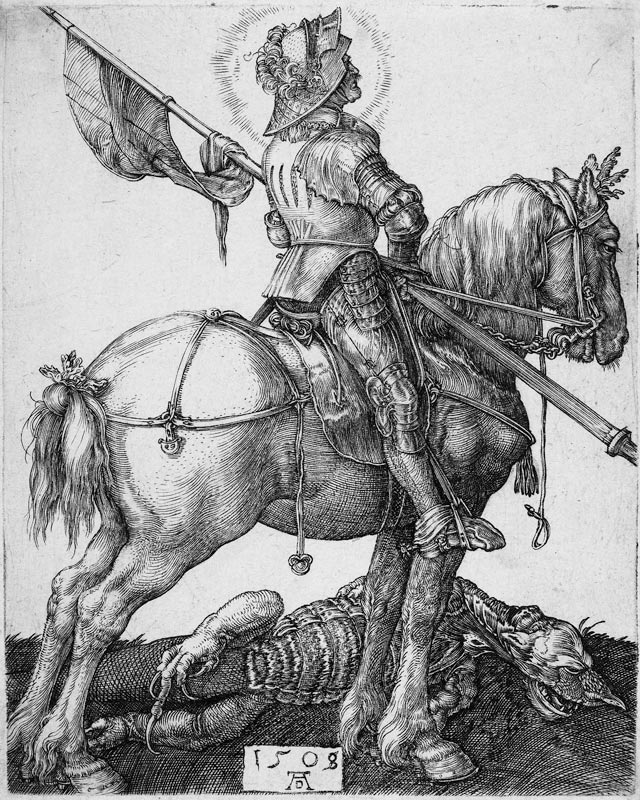 Saint George on horseback von Albrecht Dürer