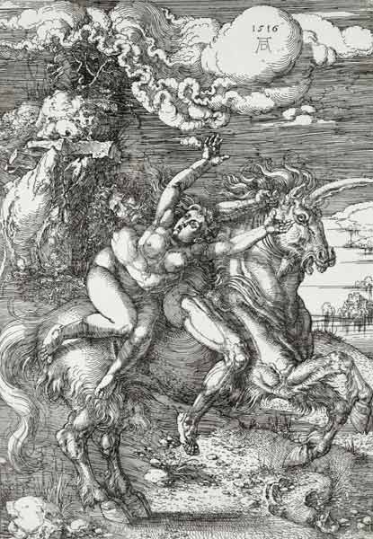 Die Entführung der Proserpina auf dem Einhorn (Version ohne Rand) von Albrecht Dürer
