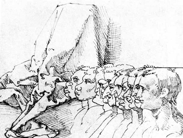 A.Dürer, Ten Heads in Profile / Draw. von Albrecht Dürer