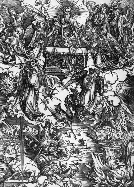 Seven Angels with Trumpets / Dürer von Albrecht Dürer