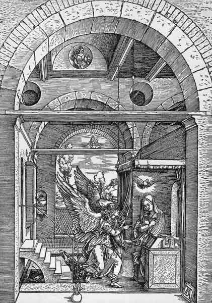 Dürer, The Annunciation /Woodcut/c.1503 von Albrecht Dürer