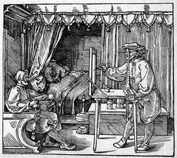 The draughtsman of the seated man/ Dürer von Albrecht Dürer