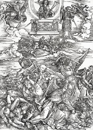 Der Engelkampf, aus der Folge der Apokalypse 1511
