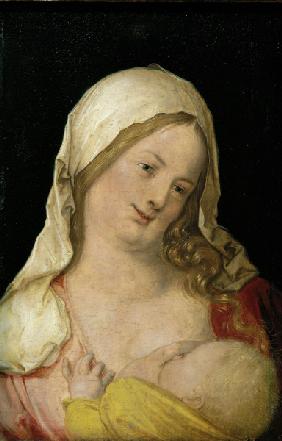 Maria mit Kind an der Brust