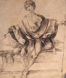 Seated Youth with Scales and a Cane 1498  and