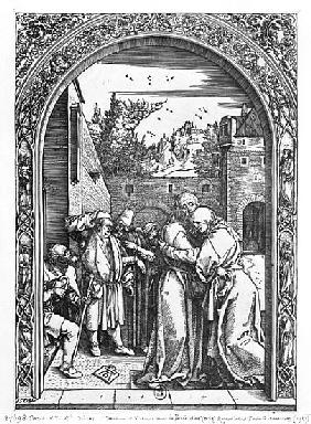 The meeting of St. Anne and St. Joachim at the Golden Gate, from the ''Life of the Virgin'' series