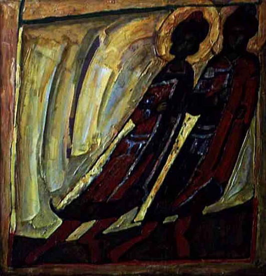 St. Boris and St. Gleb, 1989 (mixed media on canvas)  von Alek  Rapoport