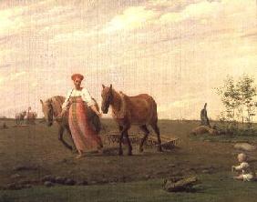 Ploughing in Spring 1820s