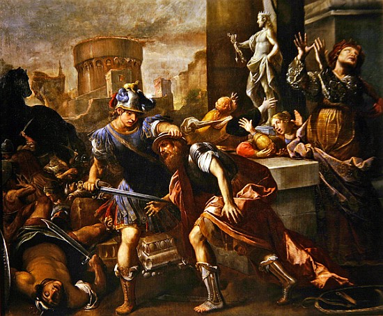 The burning of Troy von Alessandro Tiarini