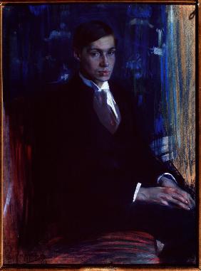Porträt des Dichters Boris Pasternak (1890-1960) 1917
