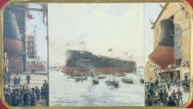 Der Stapellauf des Schlachtkreuzers "Erinnerung an Asow" 1892
