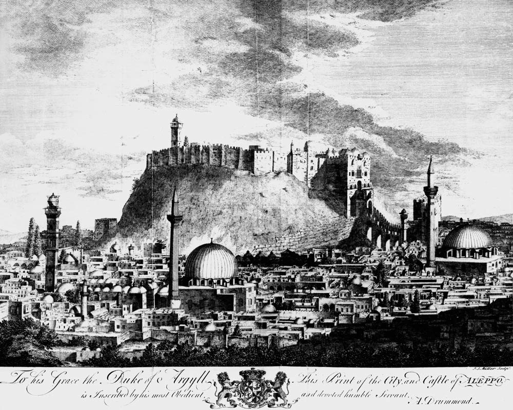 A view of the city and castle of Aleppo, Syria von Alexander Drummond