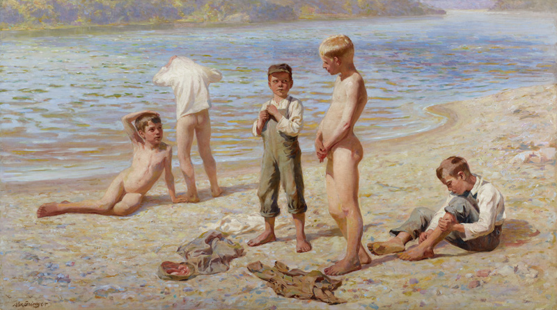 Badende Jungen, 1894 von Alexander Grinager