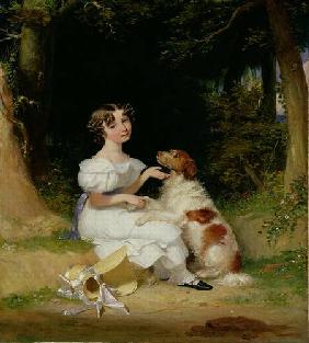 A Young Girl with Her Spaniel 1832