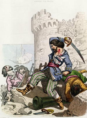 The Chevalier de Gramont, from 'Histoire des Pirates' by P. Christian, engraved by A. Catel, 1852 (c von Alexandre Debelle