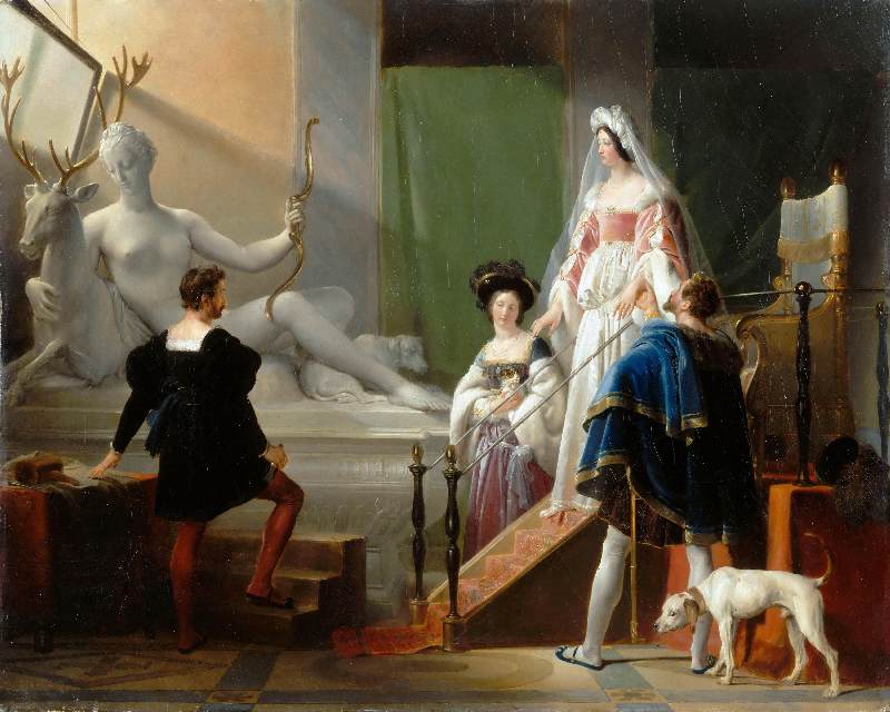 Diane de Poitiers besucht das Atelier von Jean Goujon von Alexandre Evariste Fragonard