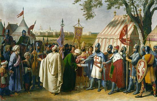 Count of Tripoli accepting the Surrender of the city of Tyre in 1124 von Alexandre-Francois Caminade