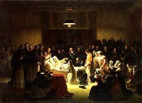 The Last Moments of Charles-Ferdinand of France (1778-1820) in the Administration Room of the Paris c.1828