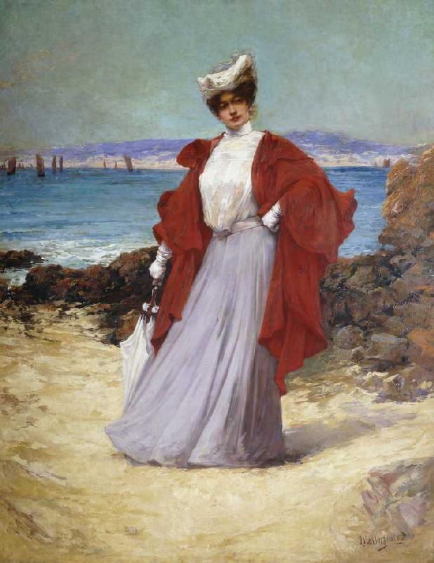 Eine Dame an der Küste. von Alexandre Charles Masson