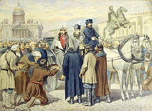 Zar Alexander I. verliest 1861 sein Manifest in St. Petersburg von Alexej Danilovich Kivschenko