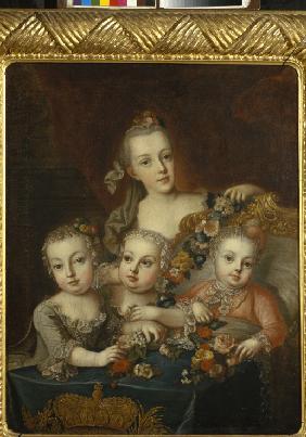 Porträt der Kinder der Kaiserin Maria Theresia von Österreich (1717-1780) 1760