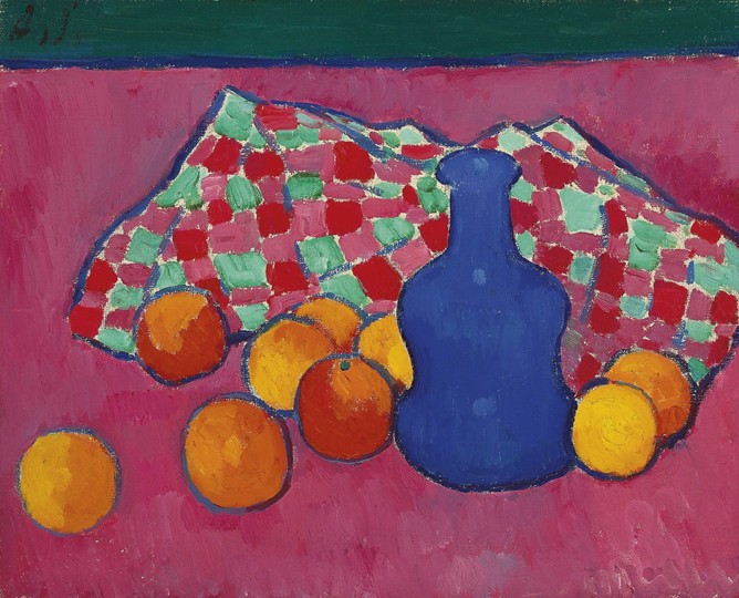 Blaue Vase mit Orangen von Alexej von Jawlensky