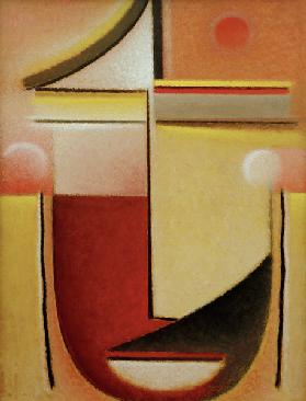 Abstrakter Kopf: Rot-Weiß-Gold 1927