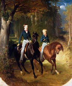 Louis-Philippe d'Orleans (1838-94) Comte de Paris and his Brother, Robert d'Orleans (1840-1910) Duc c.1849