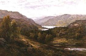A Shepherd Boy with his Dog in a Highland Landscape 1888