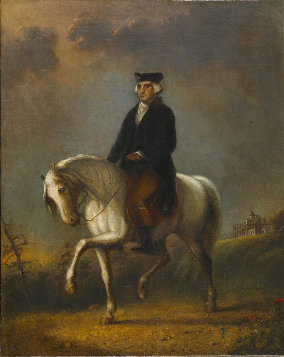 George Washington auf dem Landsitz Mount Vernon von Alfred Jacob Miller