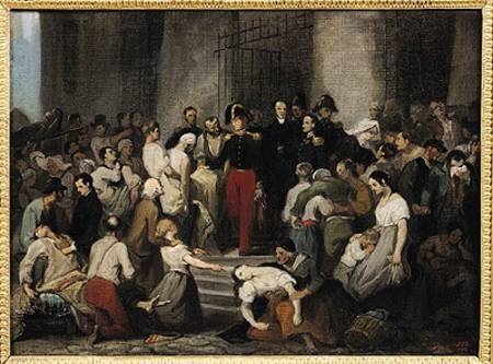The Duke of Orleans Visiting the Sick at l'Hotel-Dieu During the Cholera Epidemic in 1832 von Alfred Johannot