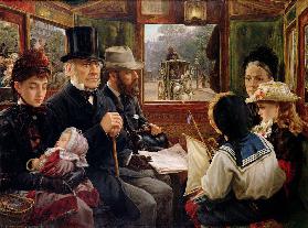 Ein Omnibus auf dem Weg zum Piccadilly Circus 1885
