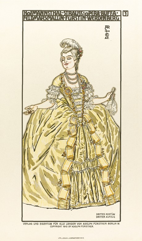 Kostümentwurf für die Oper "Der Rosenkavalier" von Richard Strauss von Alfred Roller