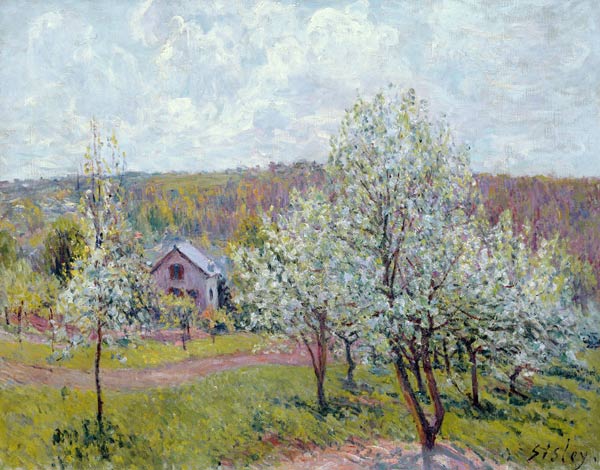 Spring in the Environs of Paris, Apple Blossom von Alfred Sisley