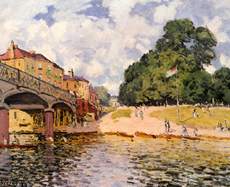 Brücke bei Hampton Court von Alfred Sisley