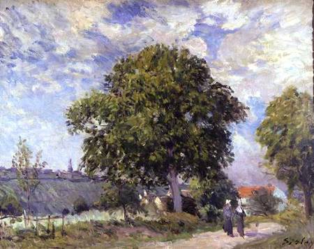 The Entrance to the Village von Alfred Sisley