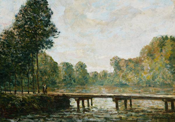 Kleine Brücke über den Fluss Orvanne von Alfred Sisley