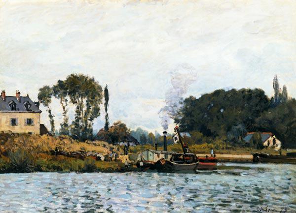 A.Sisley, Schiffe an Schleuse Bougival