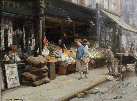 A London Street Market von Allan Douglas Davidson