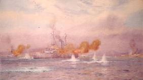 H.M.S. Albion commanded by Capt. A. Walker-Heneage completing the destruction of the outer forts of 1925
