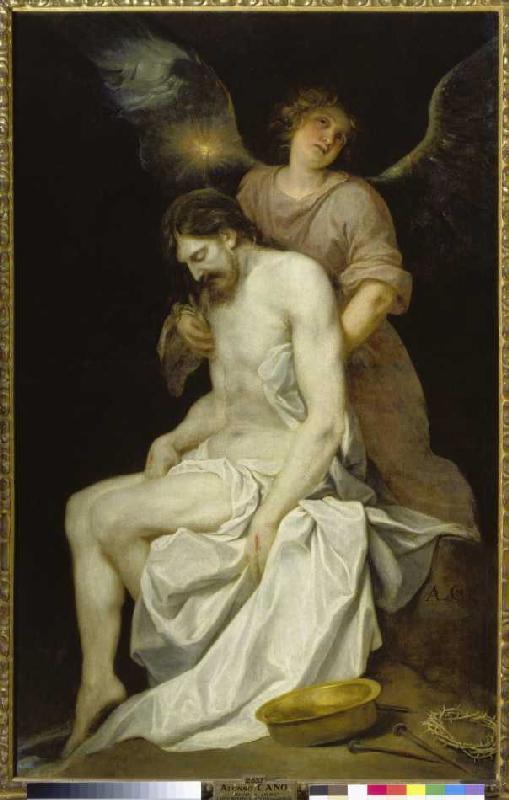 Ein Engel stützt den Leichnam Christi. von Alonso Cano