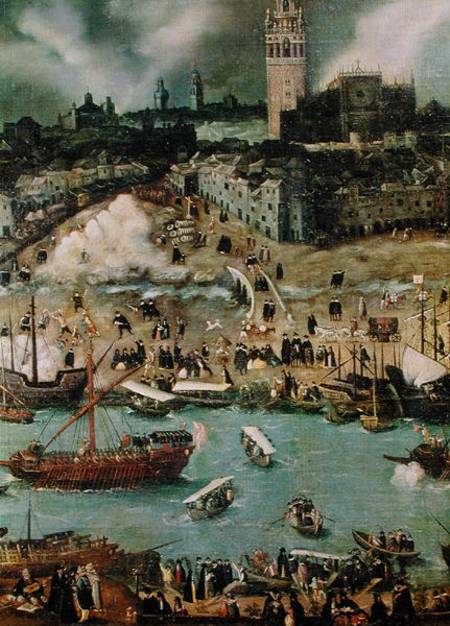 The Port of Seville in 1498  (detail) von Alonso Sánchez-Coello