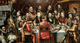 King Philip II (1527-98) banqueting with his Courtiers 1596