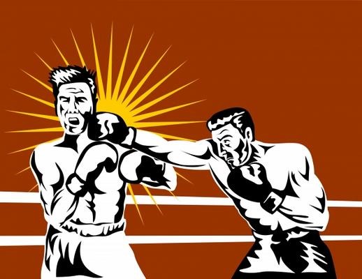 Boxer connecting a knockout punch von Aloysius Patrimonio